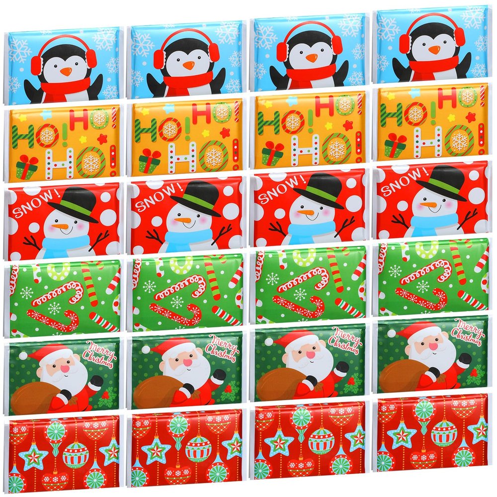 24 Packs Travel Size Tissue Pocket Slim Pack Facial 3 Ply Wallet Size Pocket Tissues for Travel Wedding Party Favors, 6 Styles(Snowman)