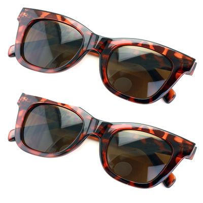 V.W.E. 2 Pairs Women Bifocal Reading Sunglasses Reader Glasses Large Oversized Bold (2 Tortoise, 1.50, multiplier_x)