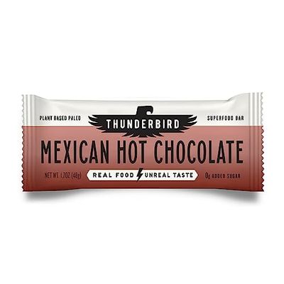 Thunderbird Bars Energy Snack, Gluten-Free with Protein, Healthy Real Food, Vegan Paleo Non-GMO, No Added Sugar, Mexican Hot Chocolate Flavor (12 Count, 1.7 oz. Bars)
