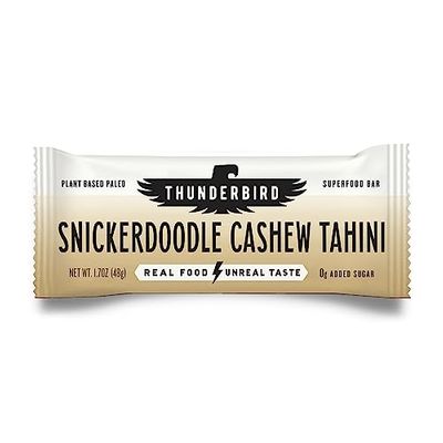 Thunderbird Bars Energy Snack, Gluten-Free with Protein, Healthy Real Food, Vegan Paleo Non-GMO, No Added Sugar, Snickerdoodle Cashew Tahini Flavor (12 Count, 1.7 oz. Bars)
