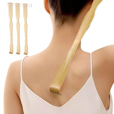 Healifty 3Pcs Wooden Bamboo Back Scratcher Long Handle Back Scratchers Body Relaxation Massager for Men Women