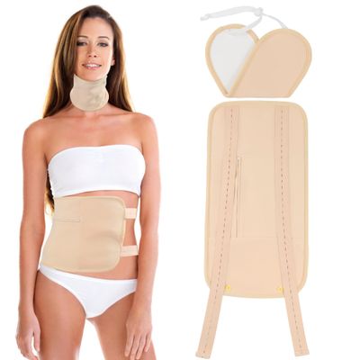 Organic Castor Oil Pack Wrap - Reusable Castor Oil Compress Wrap Kit with Adjustable Elastic Shoulder Straps - Organic Flannel Castor - Waterproof & Oil-Proof - Machine Washable (Khaki)
