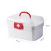 Surakey First Aid Storage Box Container Bin with Handle Family Emergency Medicine Kit Portable Plastic Transparent Medical Pill Case Organizer Container Bins for Travel Car - L view 2