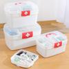Surakey First Aid Storage Box Container Bin with Handle Family Emergency Medicine Kit Portable Plastic Transparent Medical Pill Case Organizer Container Bins for Travel Car - L view 3