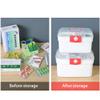 Surakey First Aid Storage Box Container Bin with Handle Family Emergency Medicine Kit Portable Plastic Transparent Medical Pill Case Organizer Container Bins for Travel Car - L view 4