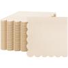 Fuutreo 200 Pcs Cocktail Napkin 2-ply Scalloped Edged Dessert Napkins Folded 5 x 5 Inches Disposable for Dinner Wedding Birthday Party Bridal Anniversary Reception Event(Cream) view 1