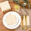 Fuutreo 200 Pcs Cocktail Napkin 2-ply Scalloped Edged Dessert Napkins Folded 5 x 5 Inches Disposable for Dinner Wedding Birthday Party Bridal Anniversary Reception Event(Cream) view 3