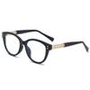 VENOAL Fashion Round Reading Glasses Women Men, Blue Light Blocking Computer Flat Glasses, Anti Eye Strain/Glare Readers (Color : Black-Gold, Size : +100) view 1