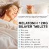 Earth's Splendor Melatonin 12 MG Bilayer Tablets, Sleep Aid Supplement, 60 Count - 2 Month Supply Melatonin view 4