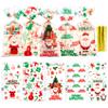 Christmas Treat Bags, 100 PCS Christmas Cellophane Treat Bags, Plastic Clear Xmas Candy Bag with 100 Pcs Twist Ties for Cookie Goodies Gift Present Wrap for Xmas Party Favor Supplies, 5.04x10.63 Inch view 1