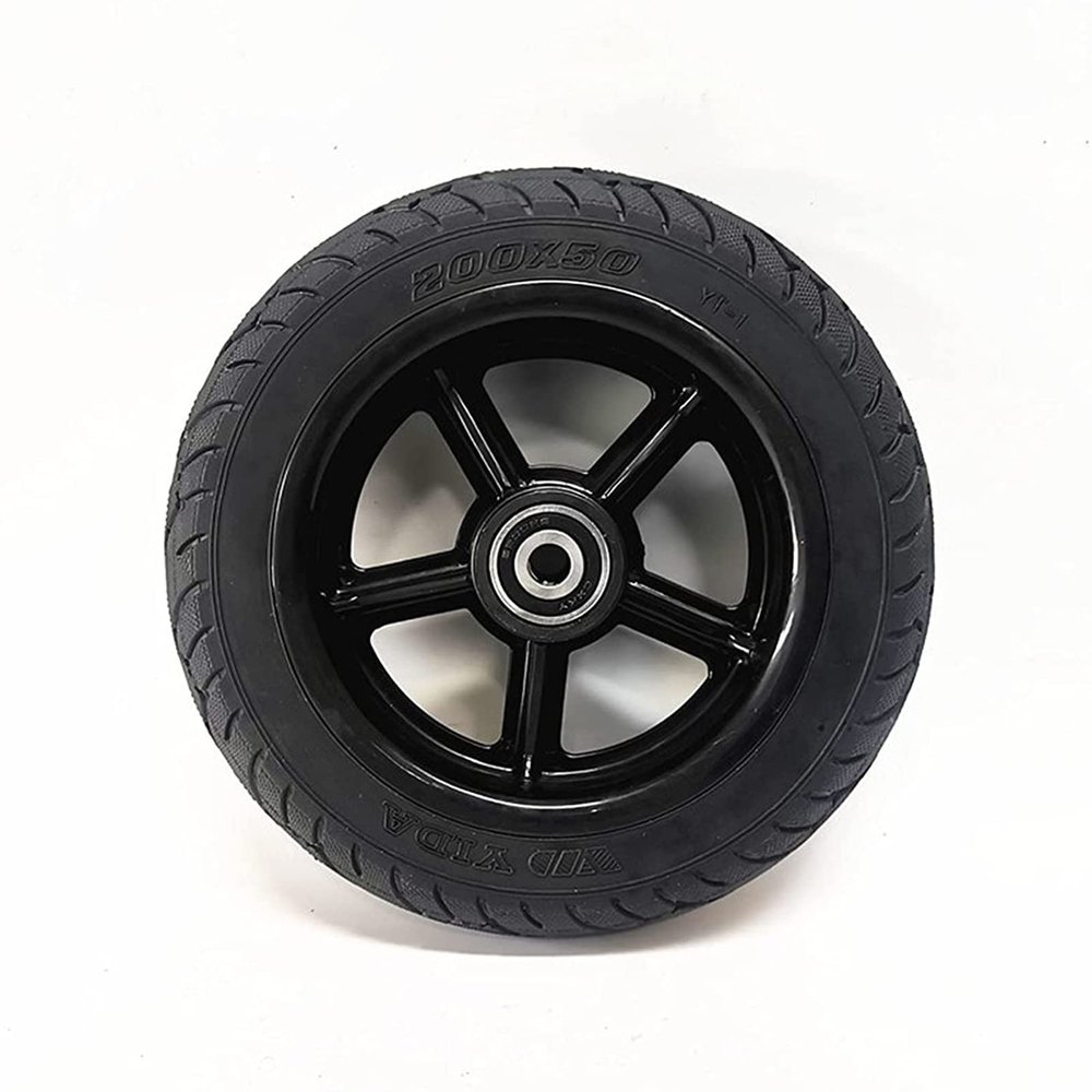 Scooter Replacement Wheels Electric Scooter Tires,8 in Wheel Scooter Solid Tyres,200x50 Wheels Electric Wheel Hub Non-Pneumatic Tires for Electric Scooter(Black)