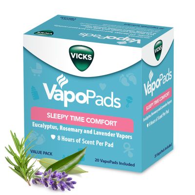 Vicks VapoPads Sleepy Time Comfort - Vapor Pads Refill for Vicks Humidifiers and Steam Inhalers - Rosemary, Lavender, and Eucalyptus, 20-Pack, Box Color May Vary