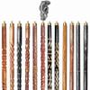 Wooden Walking Sticks and Canes Travel Collapsible for Men Women Seniors Hiking with Aluminum Octopus Handle (Silver Polished, AANWS-98) (WS-07) view 1