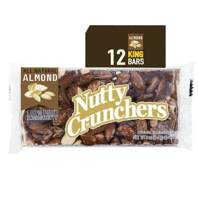 Nutty Crunchers All Natural Ingredients Large Bars (Almond, 12 King Bars/box)