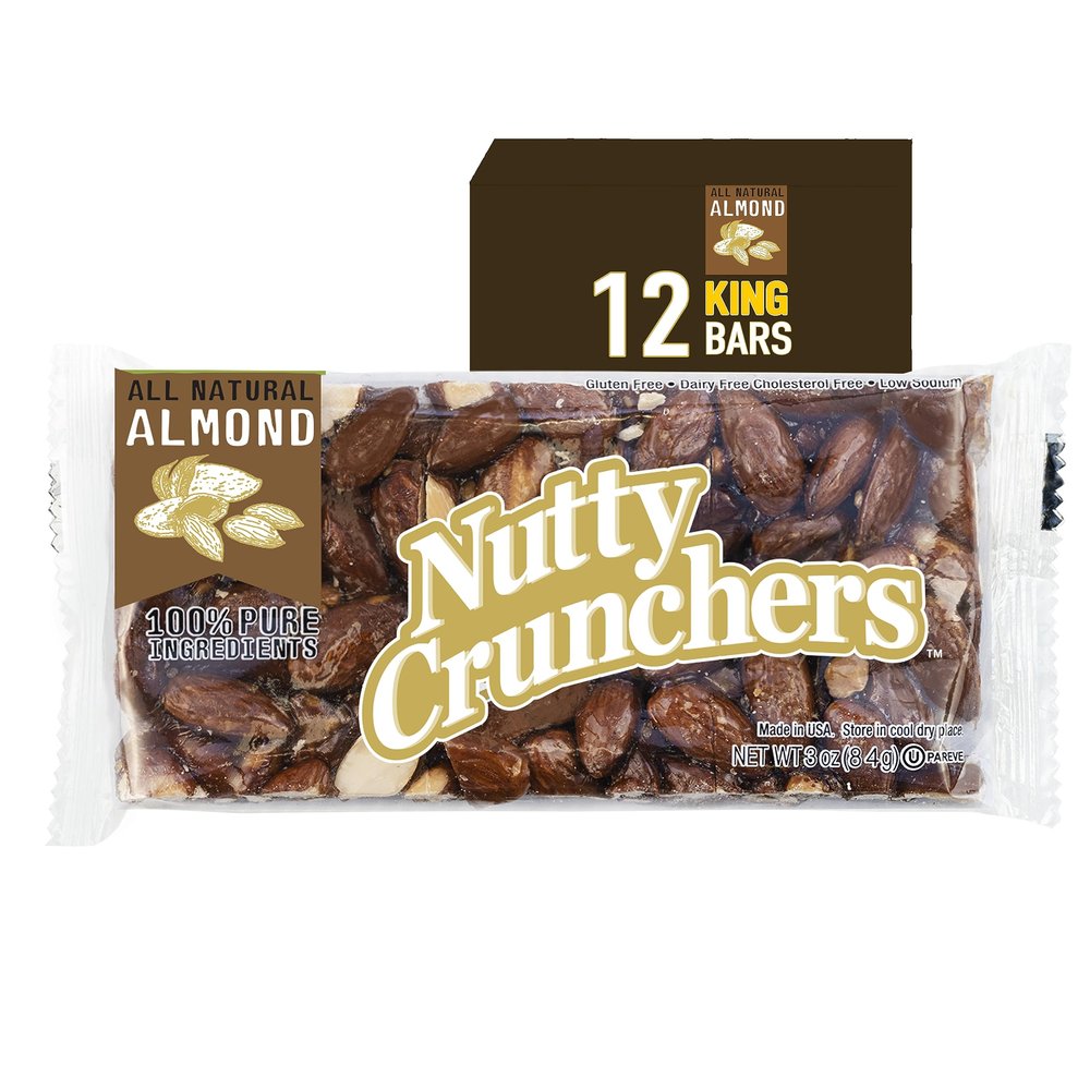 Nutty Crunchers All Natural Ingredients Large Bars (Almond, 12 King Bars/box)