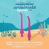 AquaSonic Kids' Water Flosser for Ages 6+ | Standard Nozzle, Orthodontic Nozzle & Waterproof Stickers | 4 Flossing Modes | Aquarium Adventures Theme (Pink) view 3