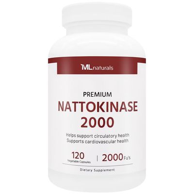 ML Naturals Premium Nattokinase 2000 FU (Per Capsule) - 120 Vegetable Capsules, Fermented Non-GMO Soybeans, Supports Circulatory and Cardiovascular Health, Third-Party Lab Tested