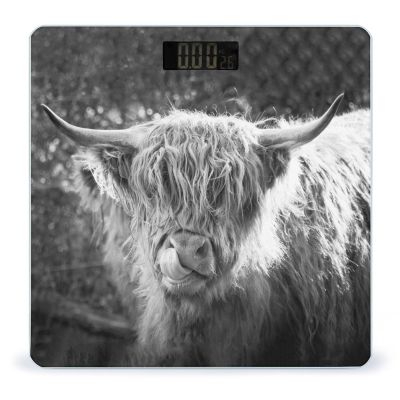 Black White Highland Cow Digital Scale for Body Weight Smart Weight Scale Bathroom Body Scale for Home Bedroom