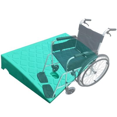 ZJIEX 3" 4" 5" Rise Threshold Ramp, Rubber Entry Ramp, Non-Slip Driveway Curb Ramp, Wheelchair Ramps for Doorways, Entryway, Steps, Garage (Color : Green, Size : 4in/10cm)
