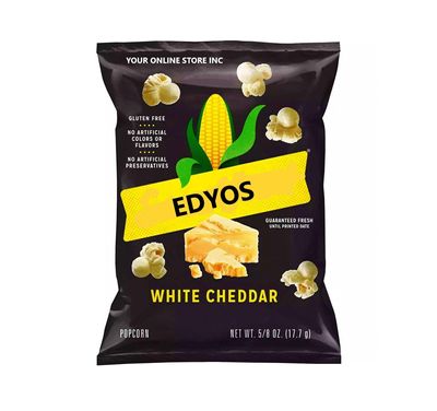 EDYOS White Cheddar Popcorn, 5/8 oz Bags, Pack of 10
