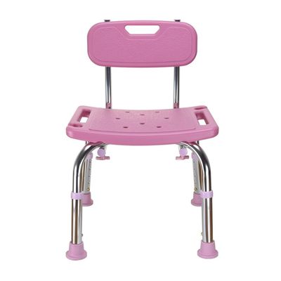 5 Levels Heights Adjustable Shower Chair, Handicap Bathroom Stool, Waterproof Shower Bench, Non Slip Safe Bathing Bench, Tool Free Assembly, for Seniors Disabled ( Color : Pink , Size : 43*39*60.5~70.