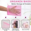 ANZNKU 50 Pack Sheer Organza Bags 6x9 inches, Mesh Drawstring Bags, Mesh Bag for Gifts Large Organza Favor Bag Drawstring for Party Wedding Valentine Gift(Pink) view 4