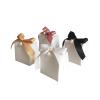 100pcs Gift Boxes for Party Favors,White Candy Box for Wedding Favor, Baby Shower, Bridal Shower, Small Paper Box for Candle,Goodie with Ribbons and Pearls (white box with gold ribbon) view 2