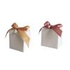 100pcs Gift Boxes for Party Favors,White Candy Box for Wedding Favor, Baby Shower, Bridal Shower, Small Paper Box for Candle,Goodie with Ribbons and Pearls (white box with gold ribbon) view 3