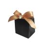 100pcs Gift Boxes for Party Favors,White Candy Box for Wedding Favor, Baby Shower, Bridal Shower, Small Paper Box for Candle,Goodie with Ribbons and Pearls (black box with gold ribbon) view 1