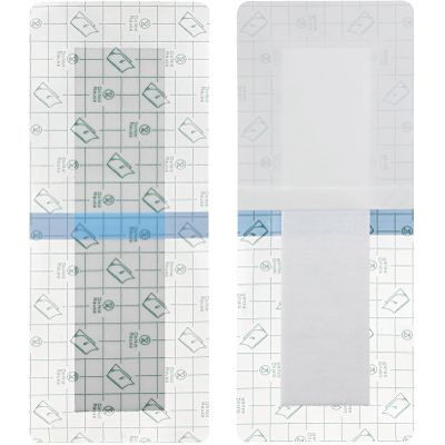 25 Pcs Waterproof Shower Protector Bandage 4"x8" for Post Knee Replacement Hip Surgery Long Surgical Incision Adhesive Larger Wounds Cover Island Dressing Bordered Gauze