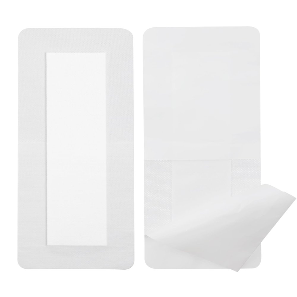 20 Pcs C-Section Incision Adhesive Island Dressing 4"x8" Bandage Breathable Bordered Gauze Pads for Post Abdominal Surgery Hysterectomy Tummy Tuck Recovery Adhesive Wounds Cover Women Patients