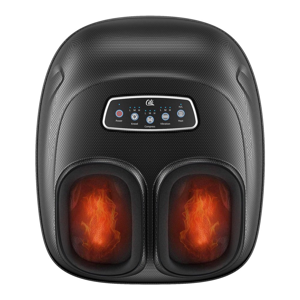 CILI FSA Eligible HSA Shiatsu Foot Massager Machine,Electric Heated Feet Massager for Plantar Fasciitis, Kneading Vibration Compression, Detachable Sleeve,Christmas Gifts for Dad Men