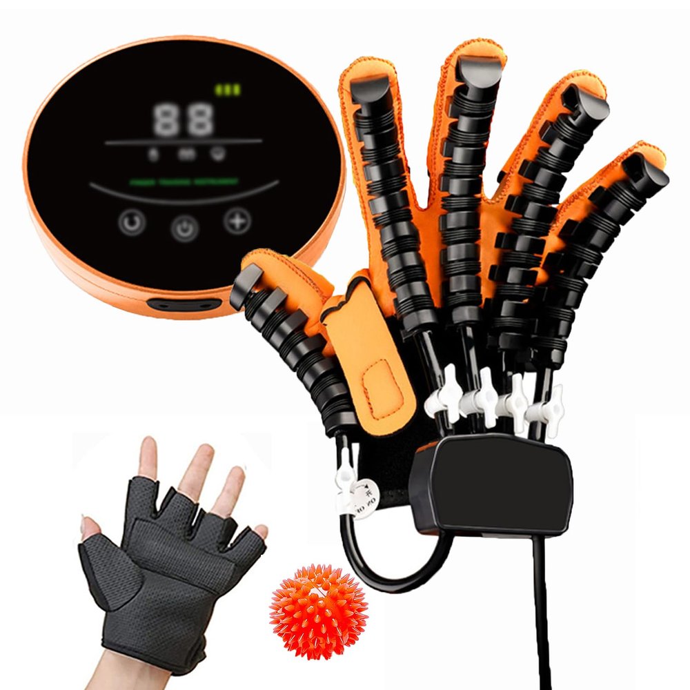 1 Pair Rehabilitation Massage Robot Glove, Finger Training Stroke Hand Splint Finger Orthosis, Functional Hand Splint Long-Term Relief