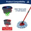2 Pack Spin Mop Replacement Head,1 Base,4-Section Sturdy Iron Mop Handles Compatible with O Ceda EasyWring RinseClean 2 Tank System Mop,Oceda Mop Refills and Mop Stick 30" to 58" Set to Floor Clean view 3