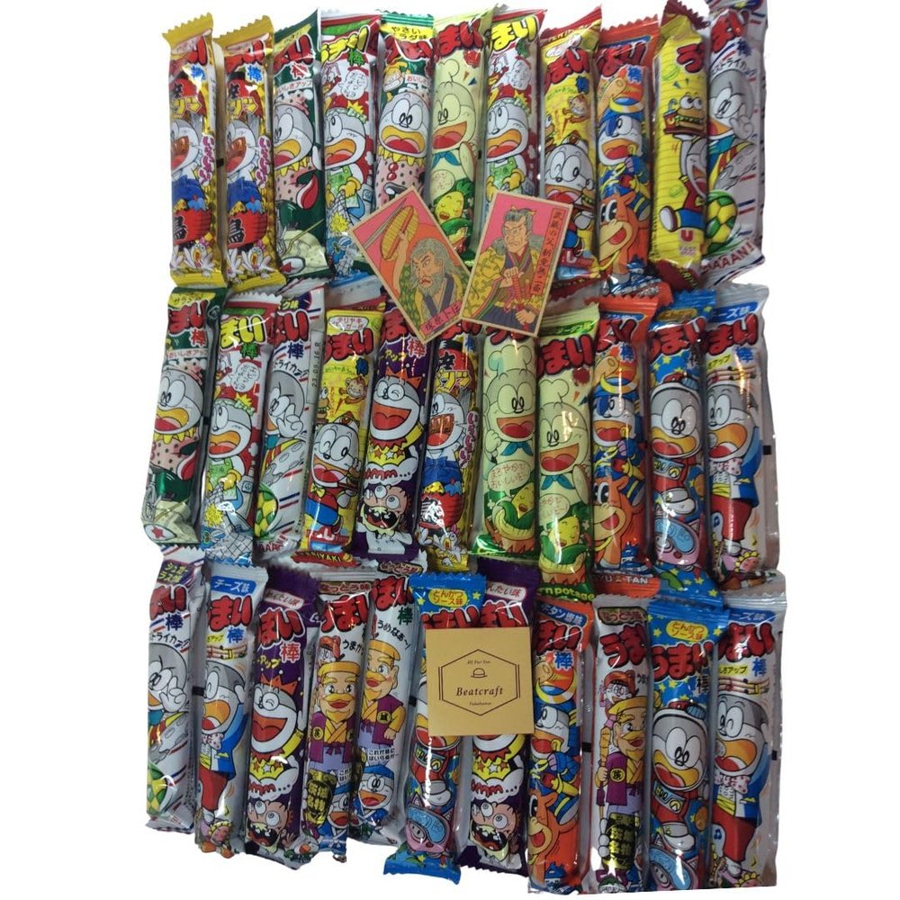 Beatcraft Japanese Dagashi Umaibo Happy Set (Medium, 33 Count) 10 Flavors Variety Pack Japanese Snack Assortment