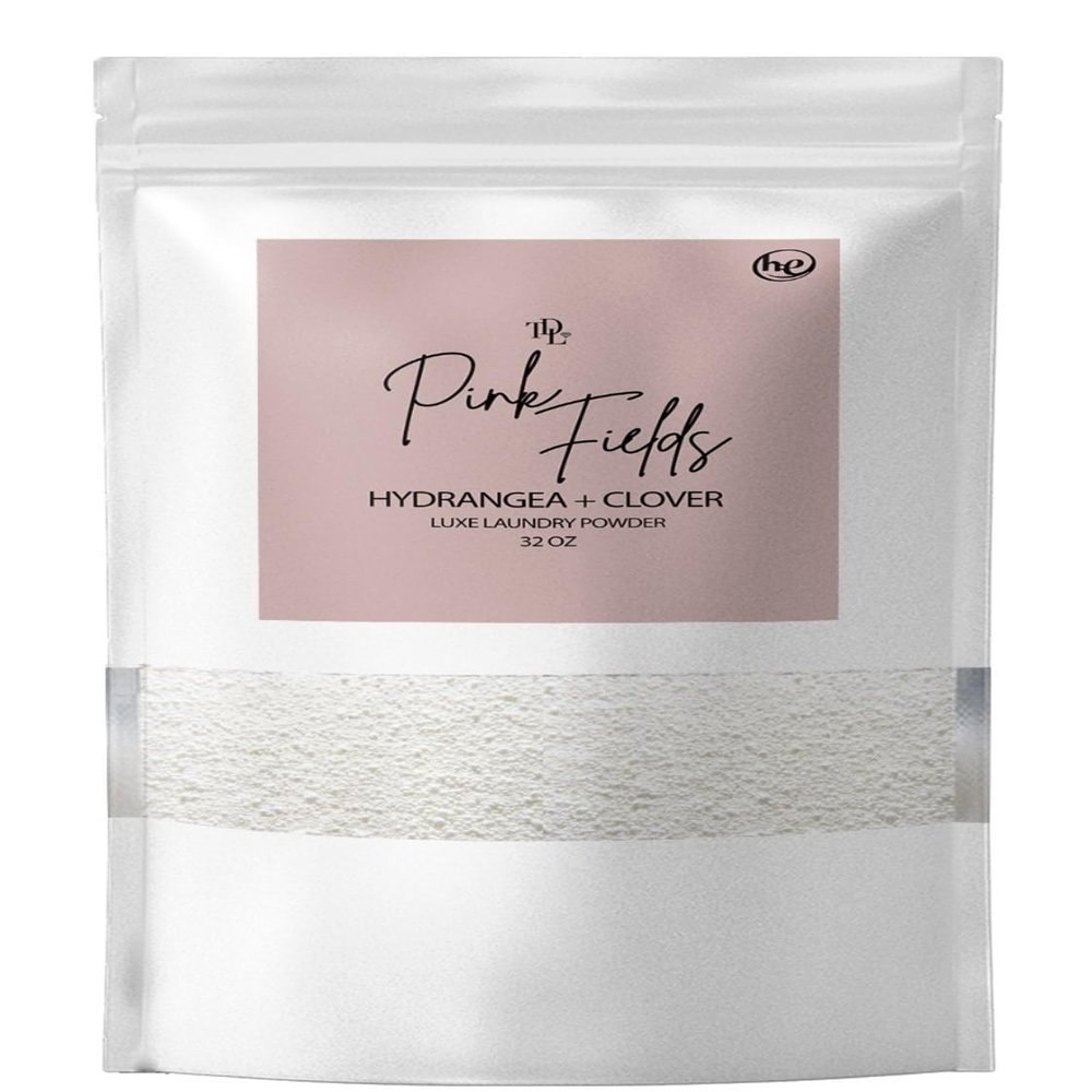 The Diamond Life Home 'PINK FIELDS' Luxury Powdered Laundry Detergent Hydrangea & Clover Scent HE & Standard Machines Stain & Odor Remover Nontoxic & Biodegradable (32 oz / 64 Loads)