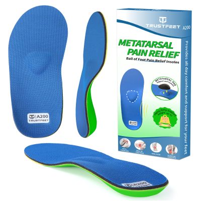 Trustfeet Heavy Duty Support Metatarsal Pain Relief Insoles for Metatarsalgia,Morton's Neuroma,Ball of Foot Pain Relief,Plantar Fasciitis,Arch Support Orthotics Shoe Inserts for Man Women-F