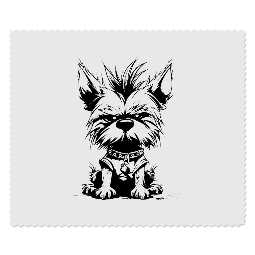 Azeeda 2 x 'Punk Yorkie' Microfibre Lens/Glasses Cleaning Cloths (LC00020971)