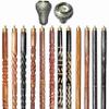 Wooden Walking Sticks and Canes Travel Collapsible for Men Women Seniors Hiking with Brass Compass Handle (Black Antique, AANWS-76) (WS-01) view 1