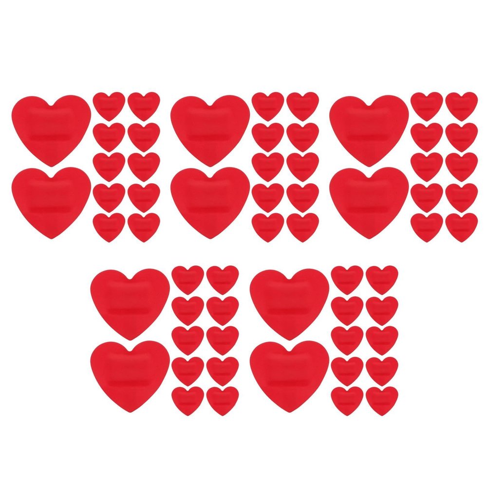 DOITOOL 60 Pcs Heart Shaped Adhesive Bandages Breathable Waterproof Wound Protection Patches Small Self Adhesive Bandages for First Aid Finger Care