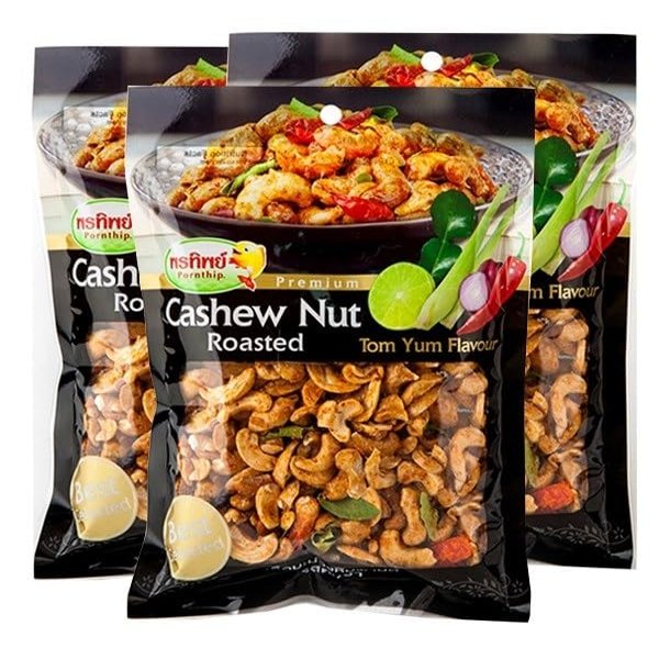 Pornthip Brand, Cashew Nuts Roasted Tom Yum Flavor, net weight 120 gram X 2 Packs