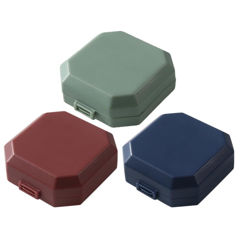 Alipis Mini Pill Box 3 Pack Small Pill Case Portable Weekly Organizer Handle for Medications Travel or Daily Use