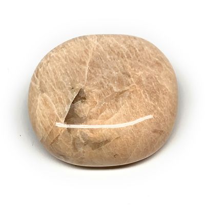 111.8 grams, 2.5" x 1.8" x 0.9" Peach Moonstone Palmstone, Palm-Stone Gallet Shape from India Tumbled, Reiki Healing, Gemstone,Chakra, B27998