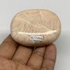 111.8 grams, 2.5" x 1.8" x 0.9" Peach Moonstone Palmstone, Palm-Stone Gallet Shape from India Tumbled, Reiki Healing, Gemstone,Chakra, B27998 view 4