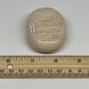 106.7 grams, 2.3" x 1.7" x 0.9" Peach Moonstone Palmstone, Palm-Stone Gallet Shape from India Tumbled, Reiki Healing, Gemstone,Chakra, B27999 view 3