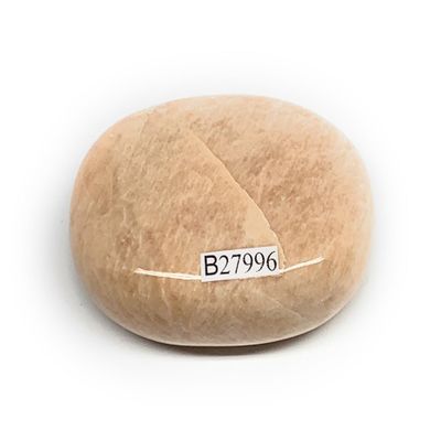 106.5 grams, 2.4" x 1.7" x 0.9" Peach Moonstone Palmstone, Palm-Stone Gallet Shape from India Tumbled, Reiki Healing, Gemstone,Chakra, B27996