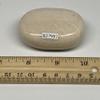 111 grams, 2.4" x 1.6" x 1" Peach Moonstone Palmstone, Palm-Stone Gallet Shape from India Tumbled, Reiki Healing, Gemstone,Chakra, B27997 view 2