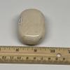111 grams, 2.4" x 1.6" x 1" Peach Moonstone Palmstone, Palm-Stone Gallet Shape from India Tumbled, Reiki Healing, Gemstone,Chakra, B27997 view 3