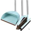 Broom and Dustpan Set Broom Dustpan Combo,Dust Pan Household Broom Mane Bristle Floor Squeegee Blue TT Three Pcs -Round view 1