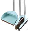 Broom and Dustpan Set Broom Dustpan Combo,Dust Pan Household Broom Mane Bristle Floor Squeegee Blue MC Three Pcs -Round view 1